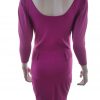 KAREN MILLEN Stl 38 Färg Fuchsia Rund urringning Stickad Klänning ärm 3/4 Knälängd Material Viskos