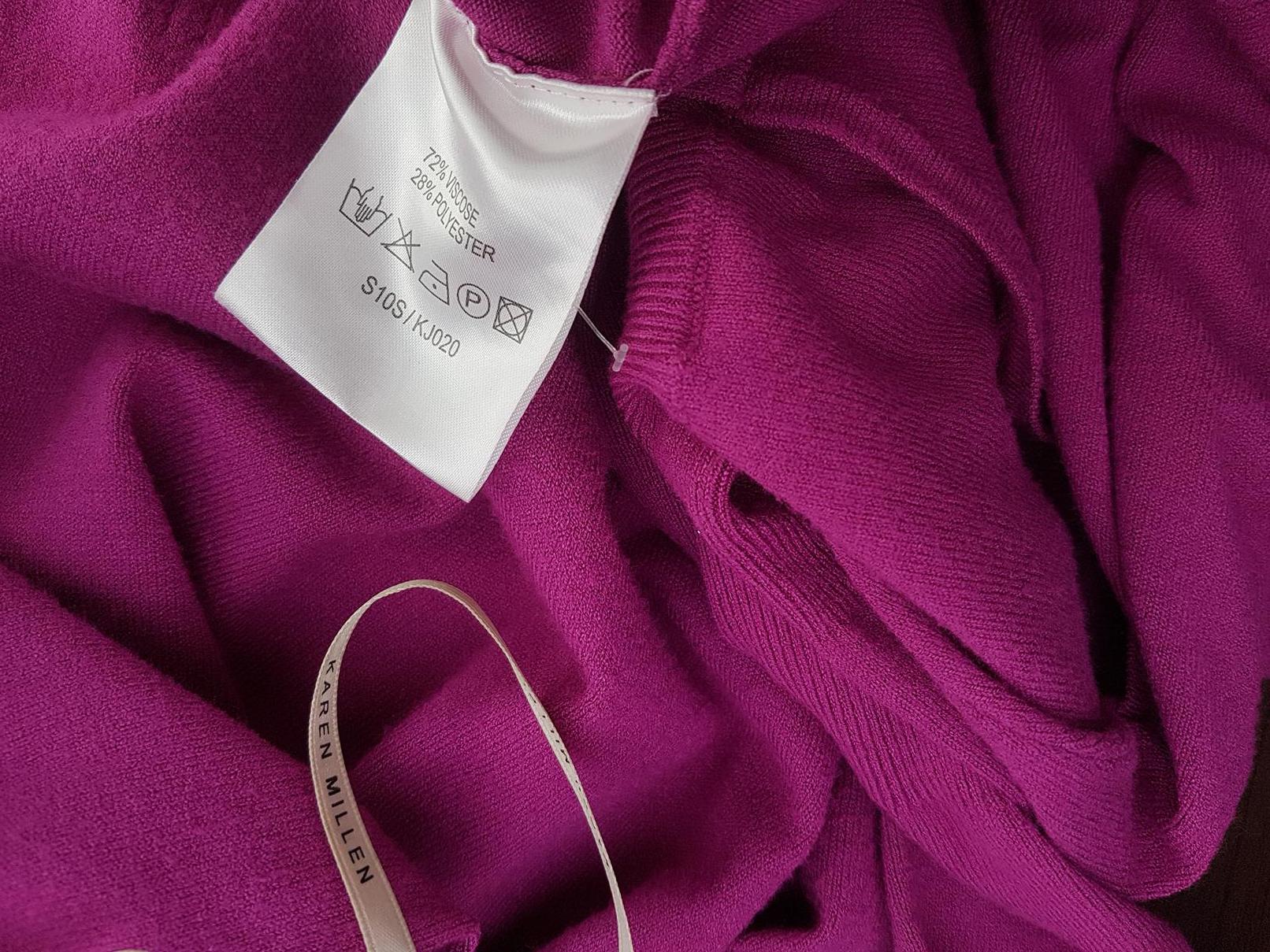 KAREN MILLEN Stl 38 Färg Fuchsia Rund urringning Stickad Klänning ärm 3/4 Knälängd Material Viskos