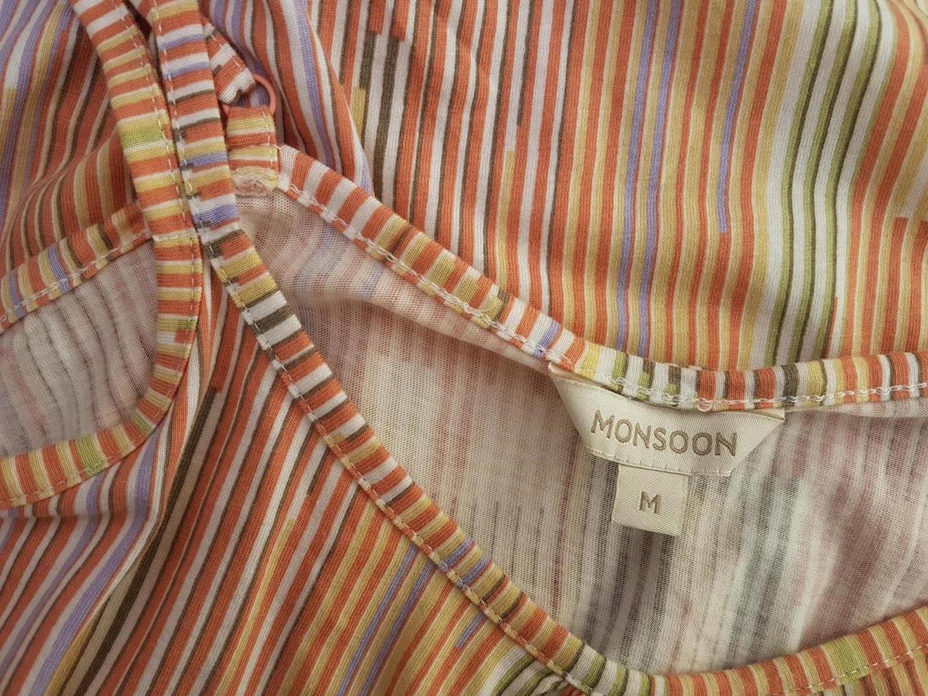 Monsoon Stl M Färg Orange U-ringning Blus Ärmlös Material Bomull