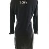 Hugo Boss Stl M Färg Svart V-ringning Kroppsnära Klänning ärm 3/4 Knälängd Material Modal