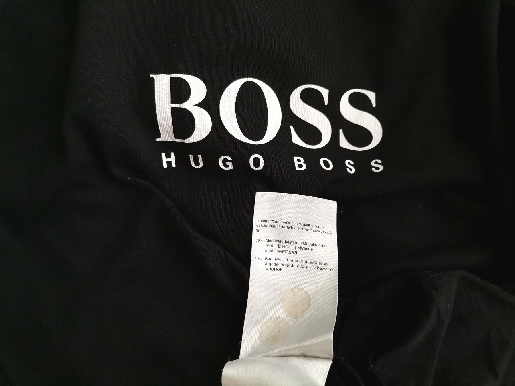 Hugo Boss Stl M Färg Svart V-ringning Kroppsnära Klänning ärm 3/4 Knälängd Material Modal