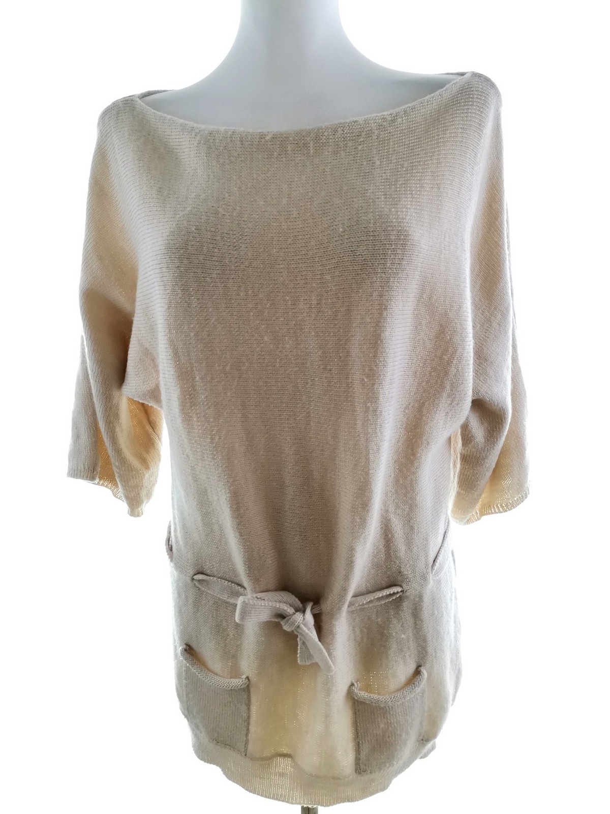 YaYa Stl M Färg Beige Båtringning Tunika blus ärm 3/4 Material Akryl