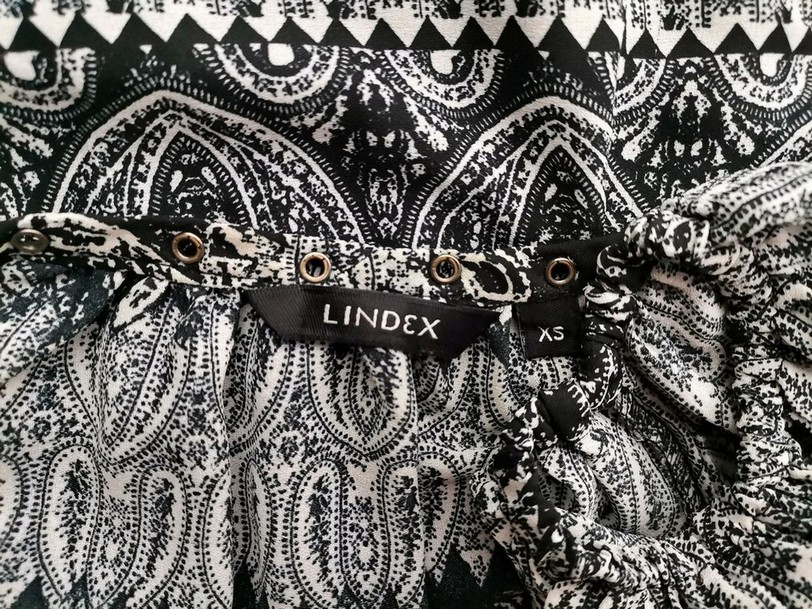 Lindex Stl XS (oversize) Färg Svart Split Crew Neck Raka Klänningen ärm 3/4 Knälängd