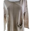 Gudrun Sjödén Stl S Färg Beige Rund urringning Blus ärm 3/4 Material Lin