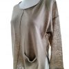 Gudrun Sjödén Stl S Färg Beige Rund urringning Blus ärm 3/4 Material Lin