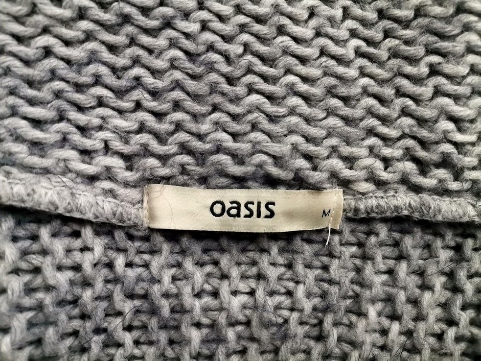 Oasis Stl M Färg Grå V-ringning Koftcape ärm 3/4 Material Akryl Kabelstickat