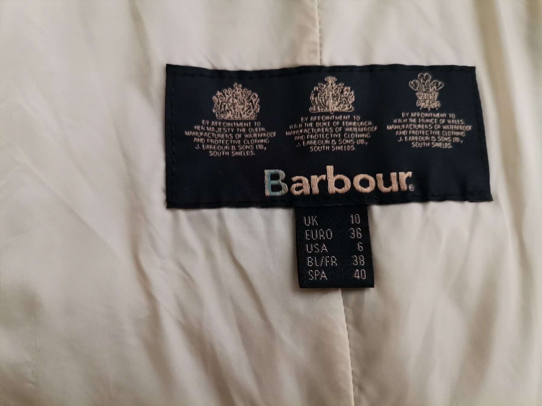 BARBOUR Stl 10 (36) Färg Grön Jacka Långärmad