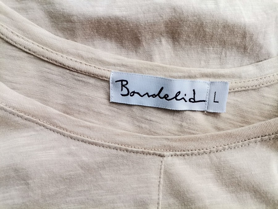 BONDELID Stl L Färg Beige Rund urringning Blus Långärmad Material Bomull 100%