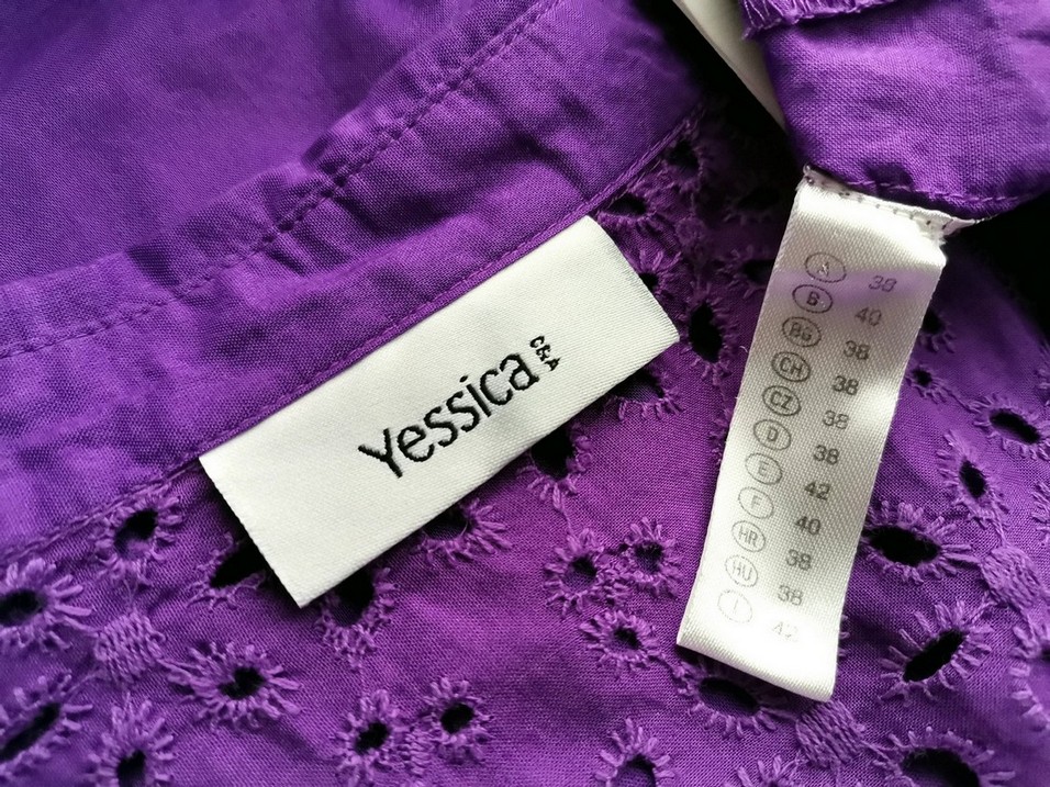 Yessica Stl 38 Färg Lila Krage Knäppt Blus Ärmlös Material Bomull 100%