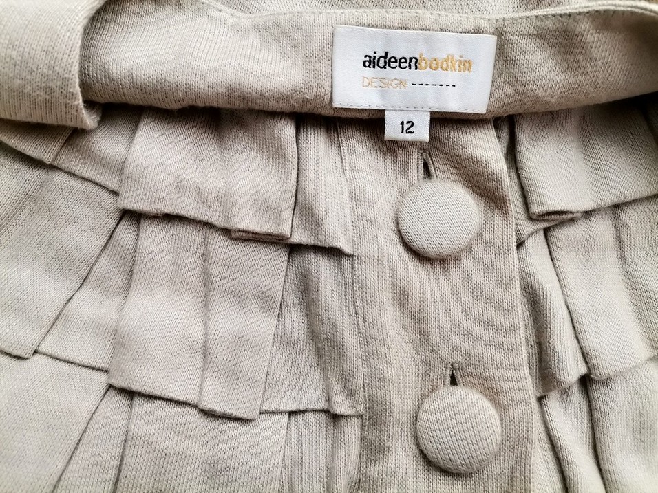 AIDEEN BODKIN Stl 12 (40) Färg Beige Rund urringning Koftbolero Kortärmad Material Viskos 100% Finstickat