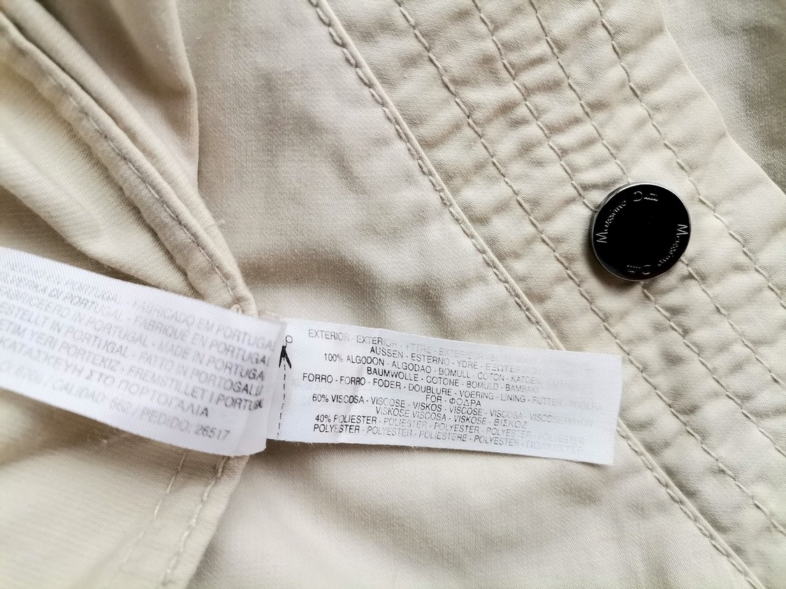 Massimo dutti Stl L Färg Beige Jacka Långärmad Material Bomull 100%