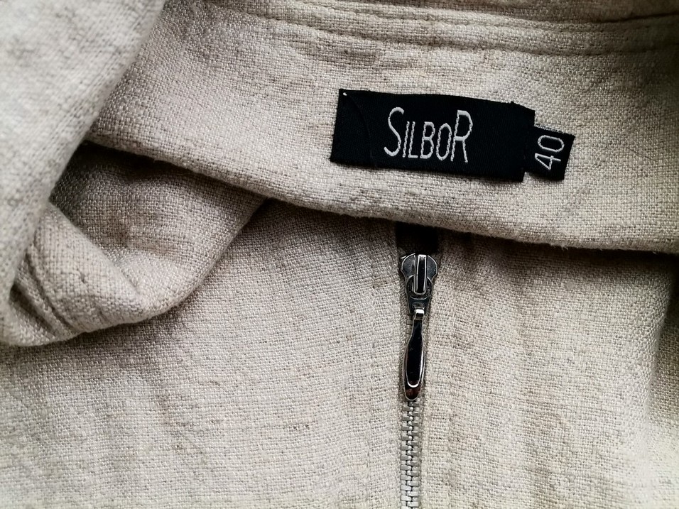 Silbor Stl 40 Färg Beige Krage Kavaj med dragkedja ärm 3/4 Material Viskos