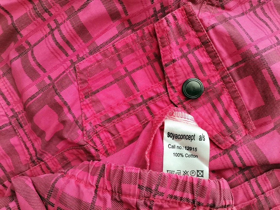 Soyaconcept Stl XL Färg Rosa Rutigt Krage Skjort Klänning Kortärmad Midi Material Bomull 100%