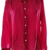 Claude D’Alban Paris Stl 40 Färg Fuchsia Geometrisk Krage Knäppt Skjort Blus Långärmad