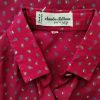 Claude D’Alban Paris Stl 40 Färg Fuchsia Geometrisk Krage Knäppt Skjort Blus Långärmad