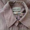 Jean paul Stl 34 Färg Lavendel Krage Knäppt Tunika Blus ärm 3/4 Material Lin