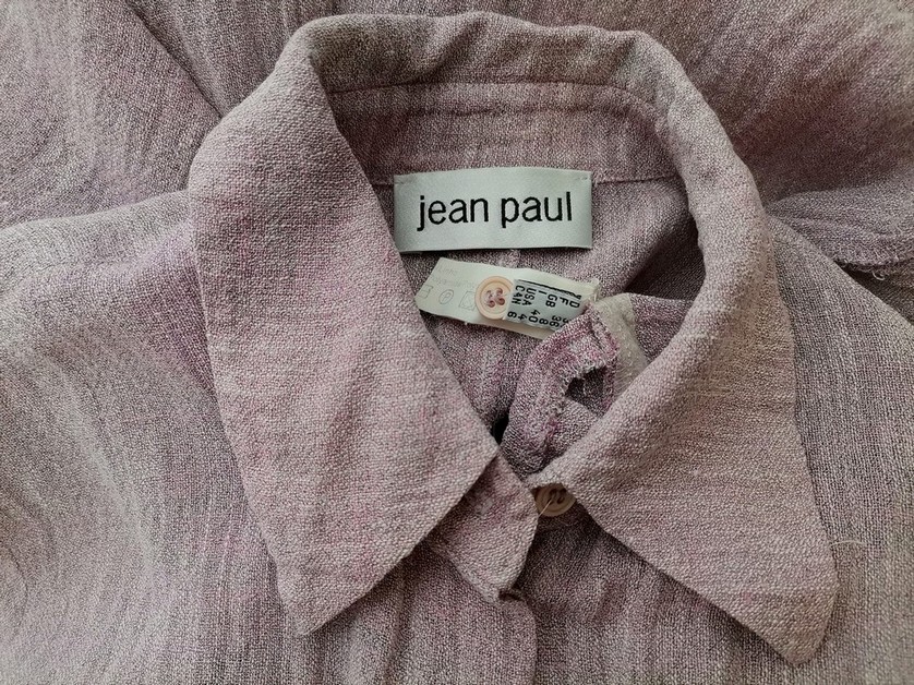 Jean paul Stl 34 Färg Lavendel Krage Knäppt Tunika Blus ärm 3/4 Material Lin