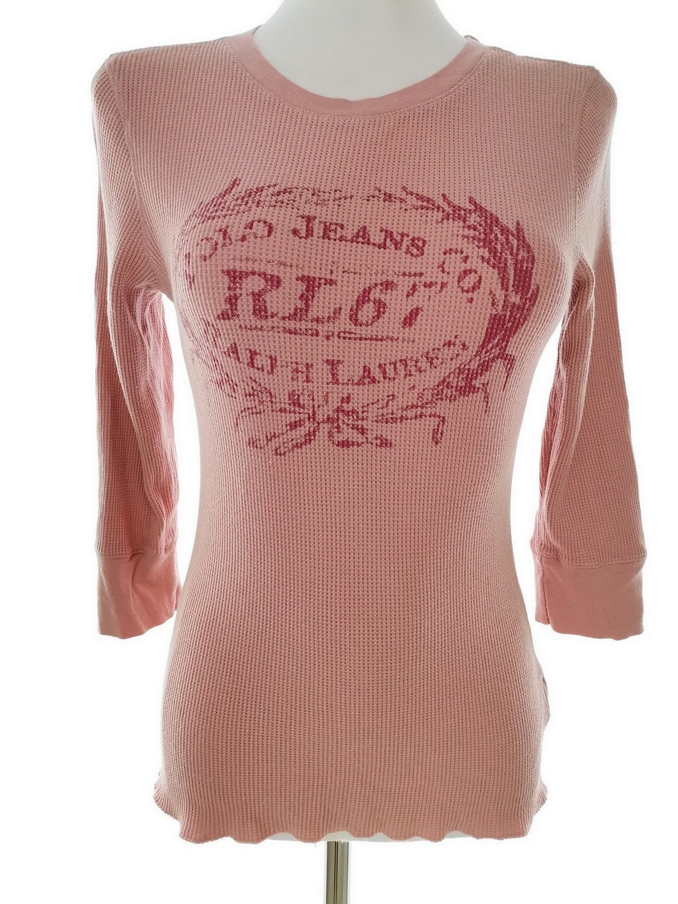 Ralph Lauren Stl M Färg Pudrig Rosa Rund hals Blus ärm 3/4 Material Modal