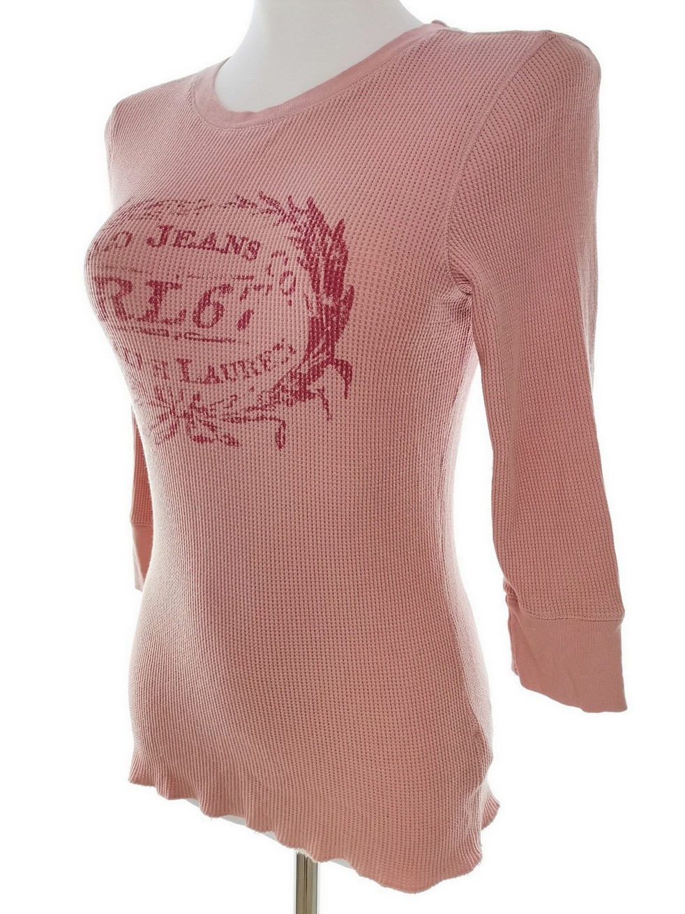 Ralph Lauren Stl M Färg Pudrig Rosa Rund hals Blus ärm 3/4 Material Modal