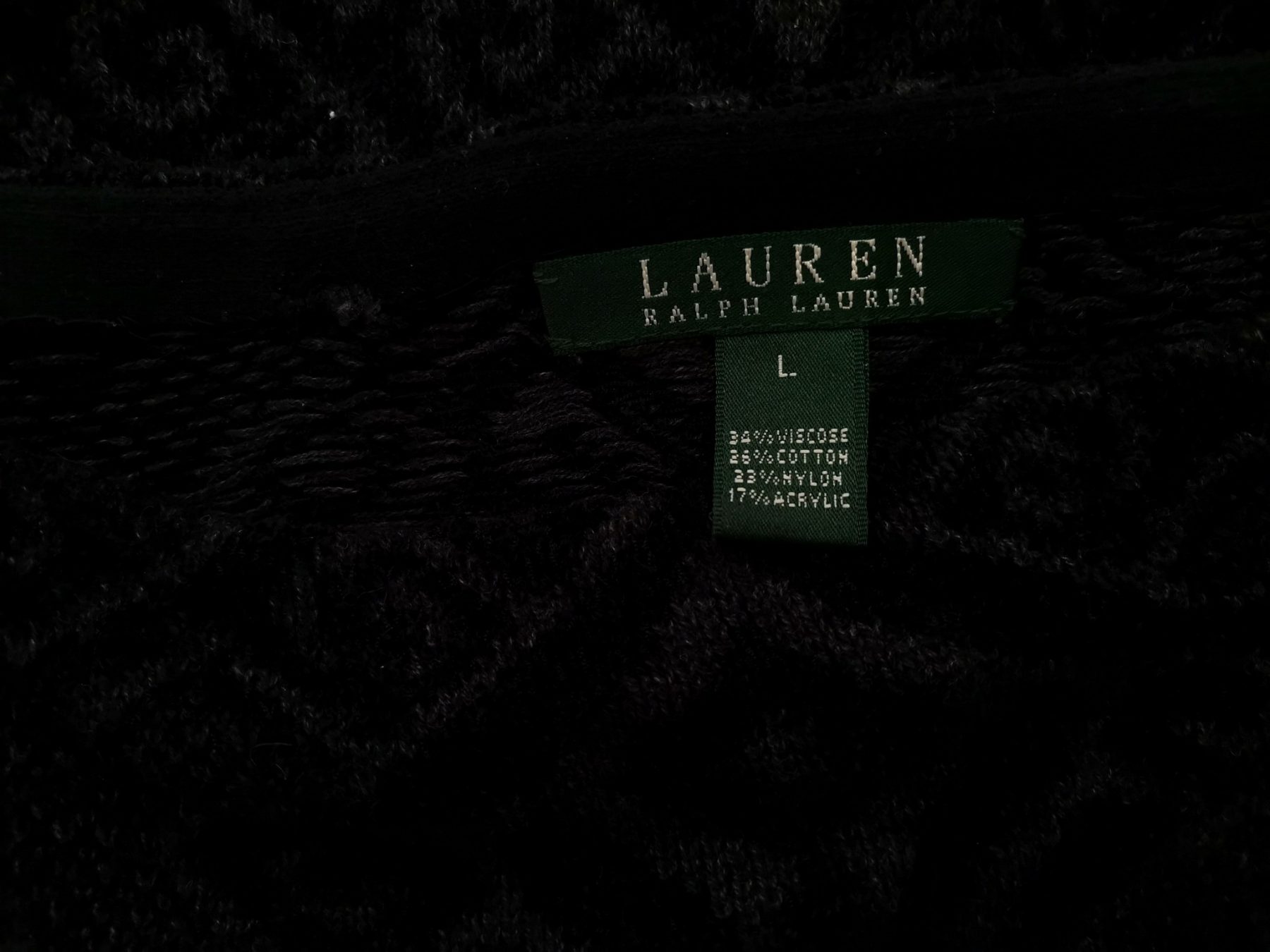 Lauren ralph lauren Stl L Färg Svart Båtringning Tröja Långärmad Material Viskos Finstickat