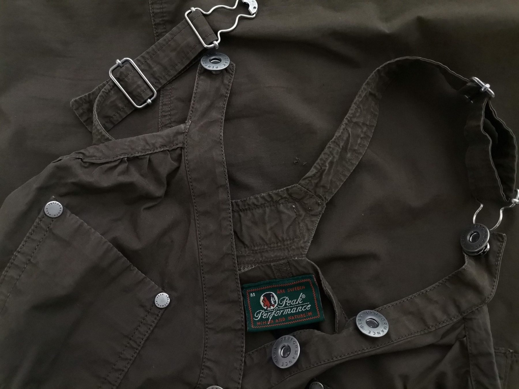 Peak performance Stl M Färg Khaki V-ringning Mini Klänning Ärmlös Kort Material Bomull 100%