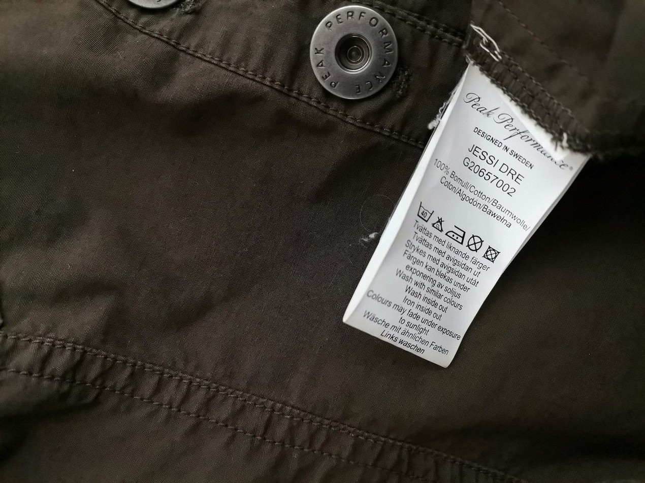 Peak performance Stl M Färg Khaki V-ringning Mini Klänning Ärmlös Kort Material Bomull 100%