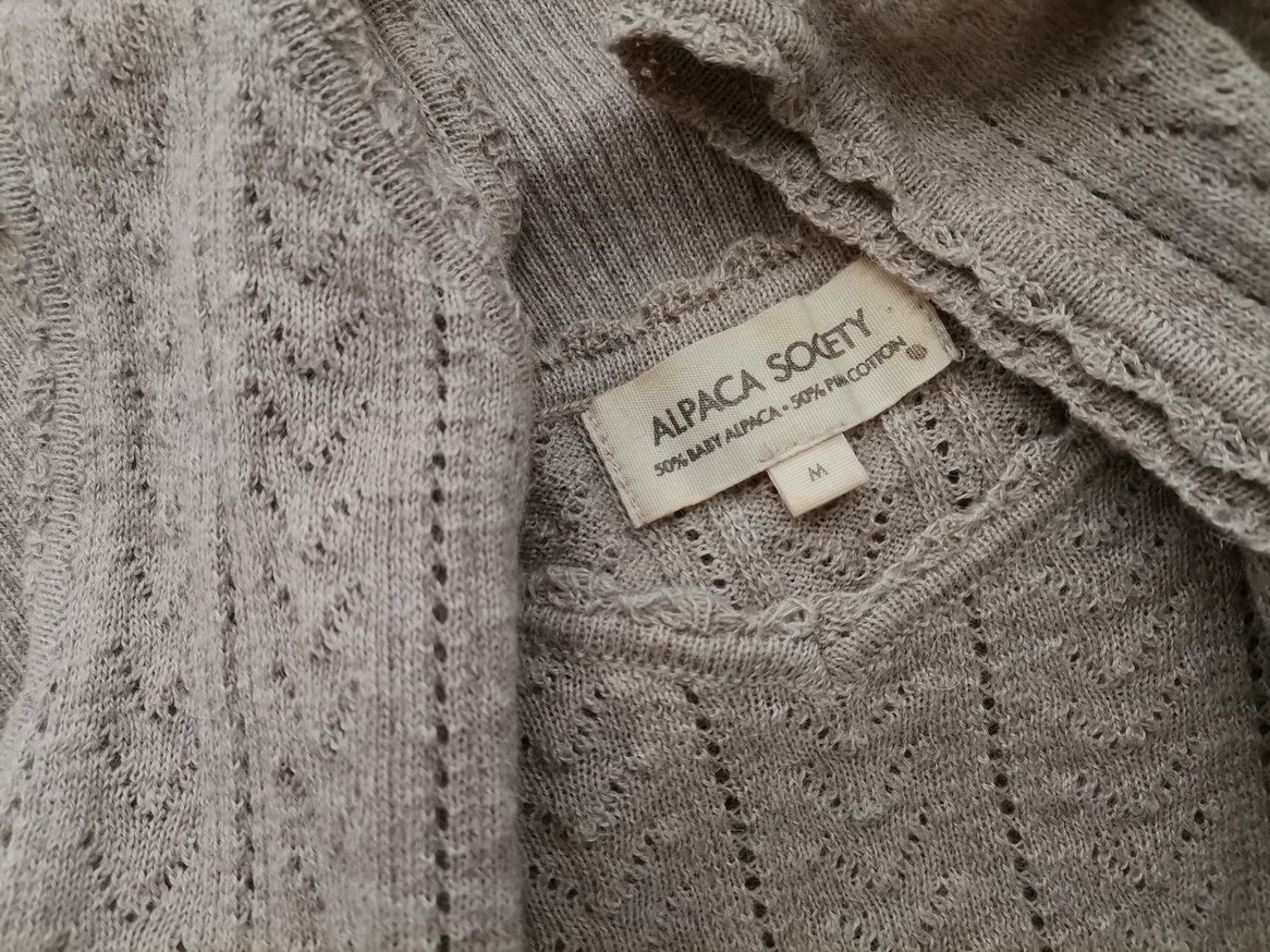 ALPACA SOCIETY Stl M Färg Beige V-ringning Stickad Blus Ärmlös