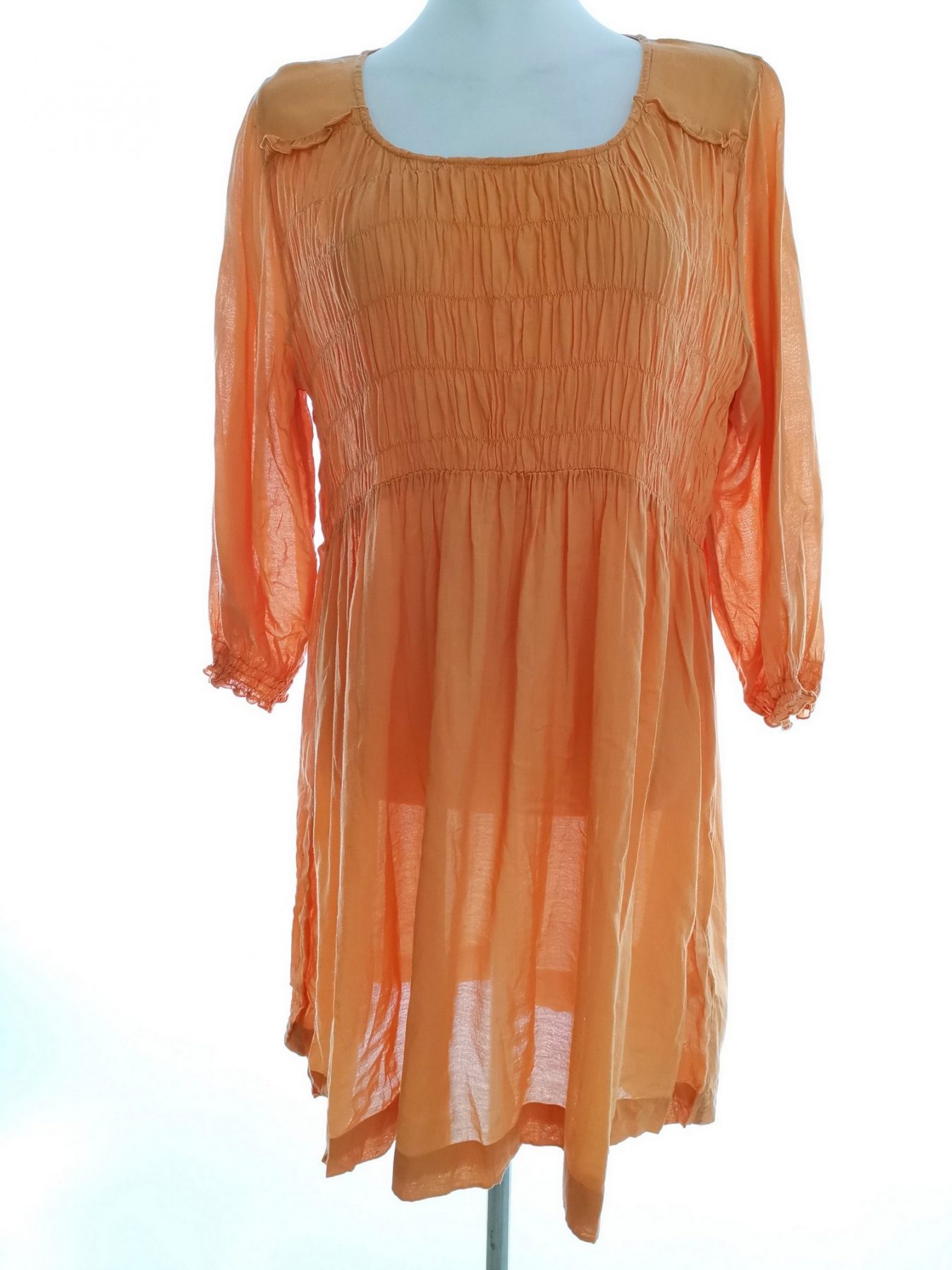 Soyaconcept Stl L Färg Orange Rund urringning Tunika blus ärm 3/4 Material Bomull