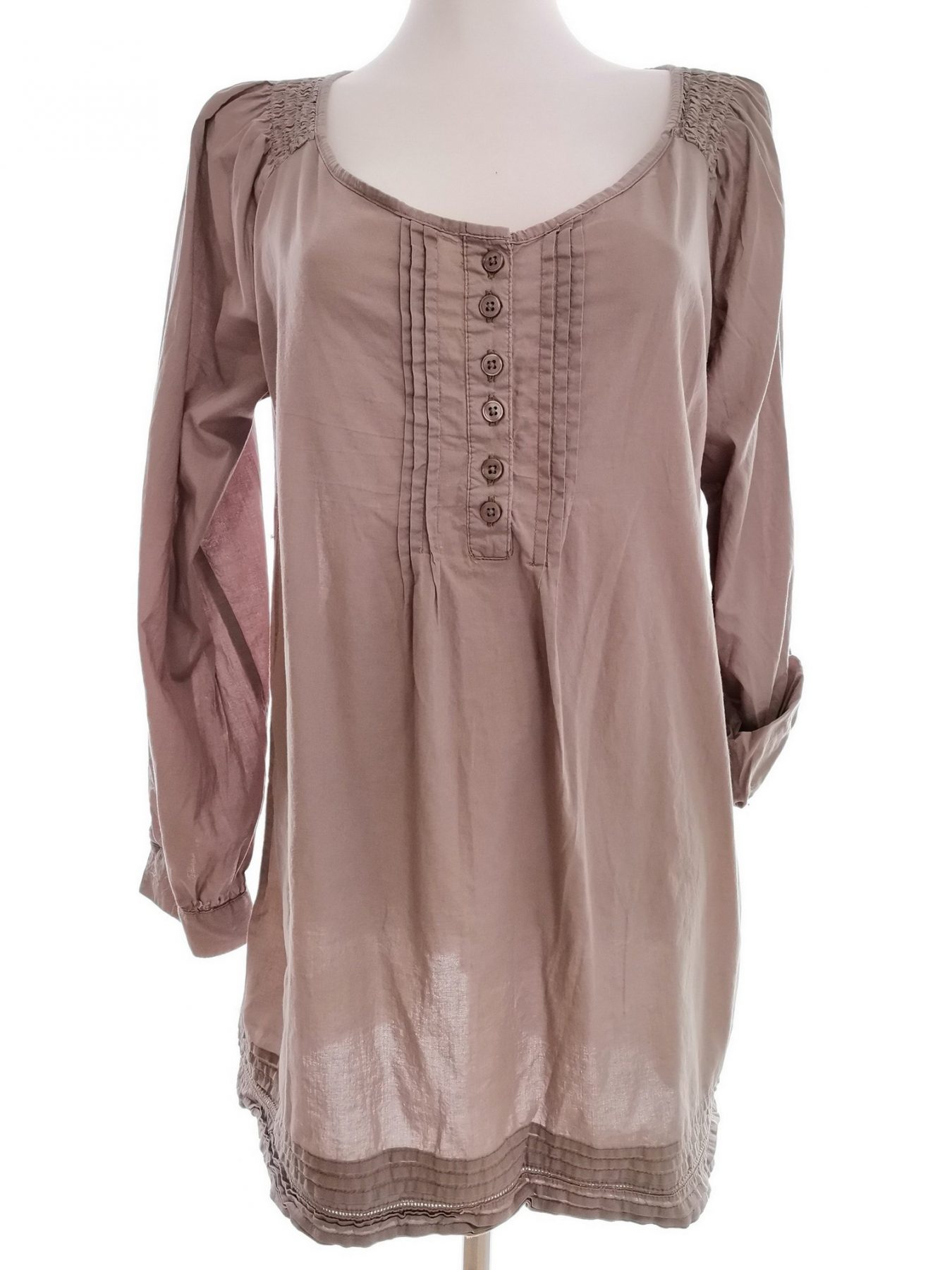 Vero moda Stl L Färg Beige Rund urringning Popover Tunika Blus Långärmad Material Bomull 100%