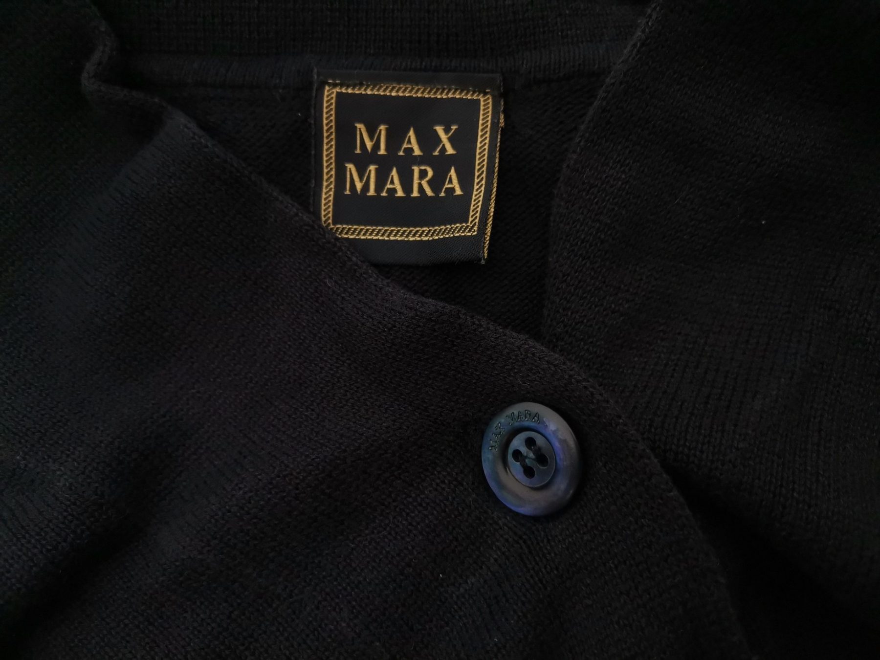 Maxmara Stl M Färg Marinblå Krage Knäppt kofta Långärmad Material Bomull 100% Finstickat