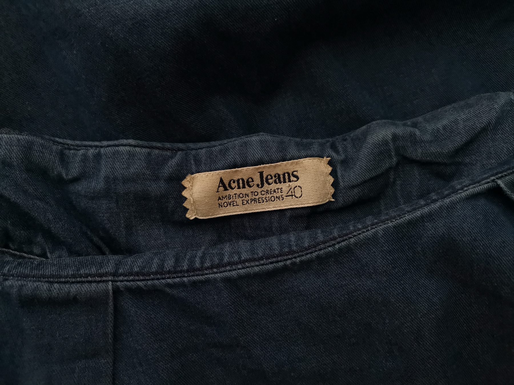 ACNE JEANS Stl 40 Färg Blå Båtringning Tunika blus Kortärmad Material Bomull 100%