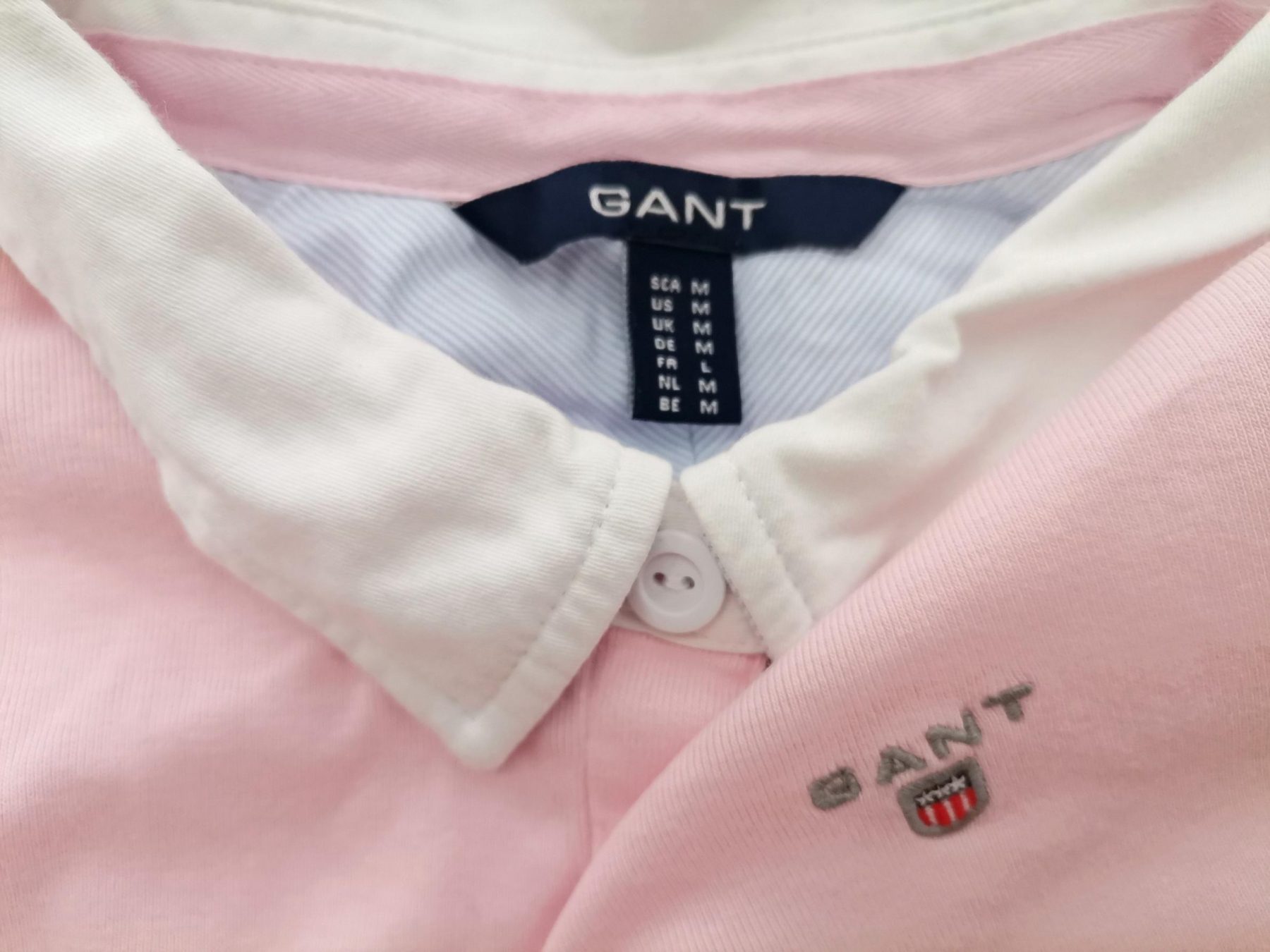 Gant Stl M Färg Pudrig Rosa Krage Pikétröja Långärmad Material Bomull 100%