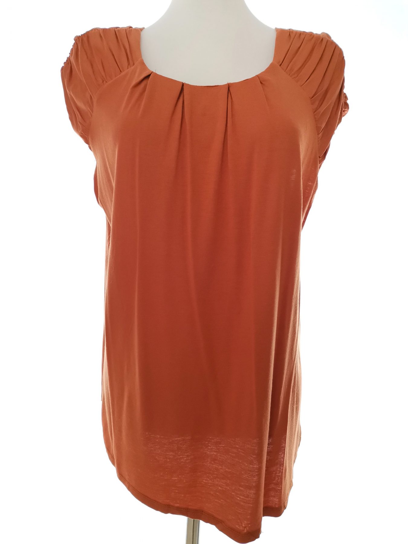 Femme Stl 14 (42) Färg Orange Rund urringning Blus Kortärmad Material Viskos