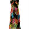 Michel Ambers Stl 14 (42) Färg Färgglad Halter Maxi Klänning Ärmlös Lång Material Siden 100%