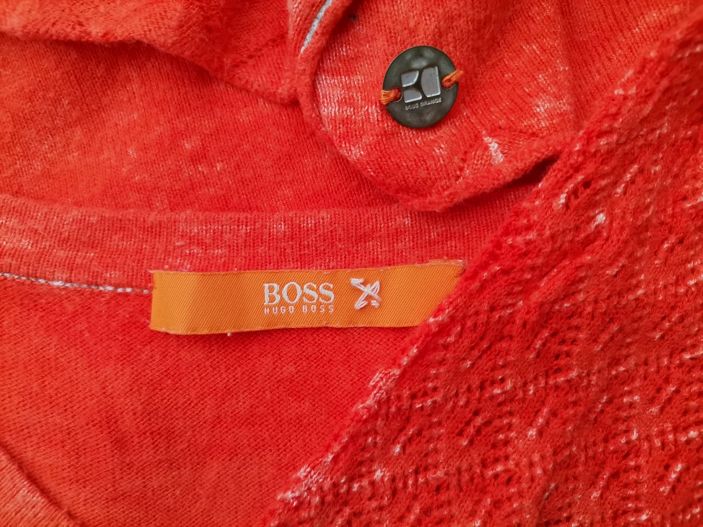 Hugo Boss Stl 34-36 Färg Orange Rund urringning Blus ärm 3/4 Material Viskos