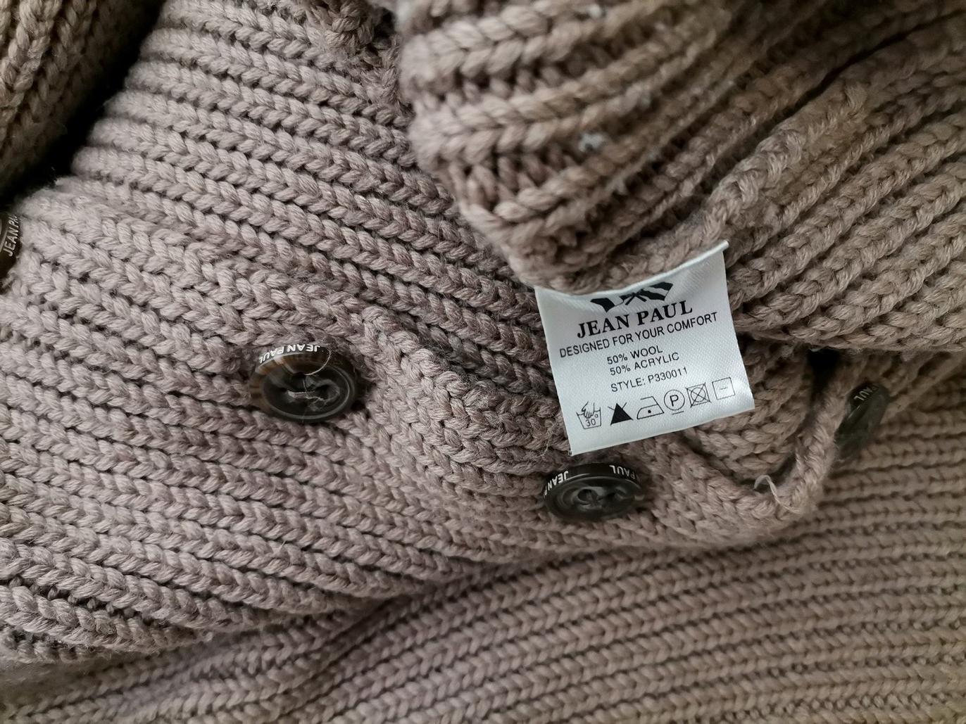 Jean paul Stl XXL Färg Beige Herr Kardigan Långärmad Material Ull