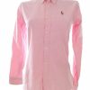 Ralph Lauren Stl 0 (34) Färg Rosa Krage Knäppt Skjort Blus Långärmad Material Bomull 100%