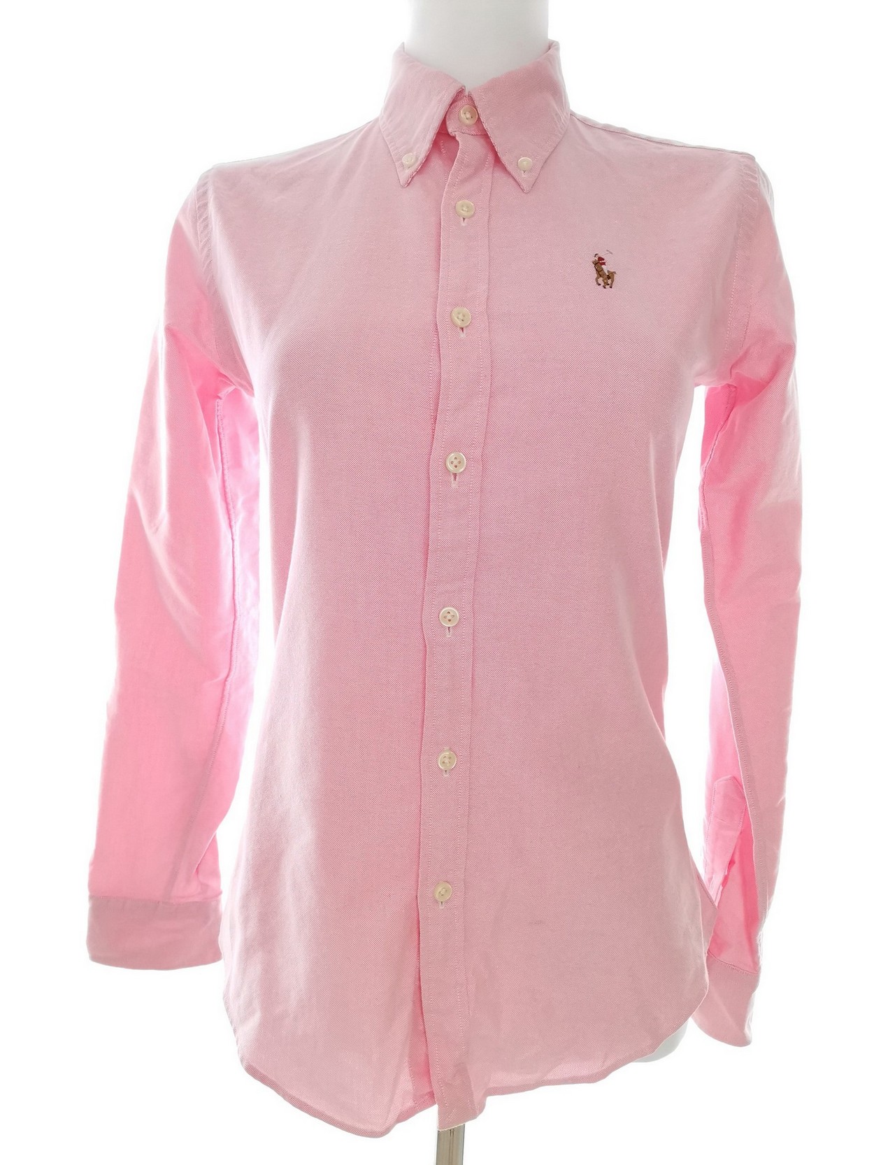 Ralph Lauren Stl 0 (34) Färg Rosa Krage Knäppt Skjort Blus Långärmad Material Bomull 100%