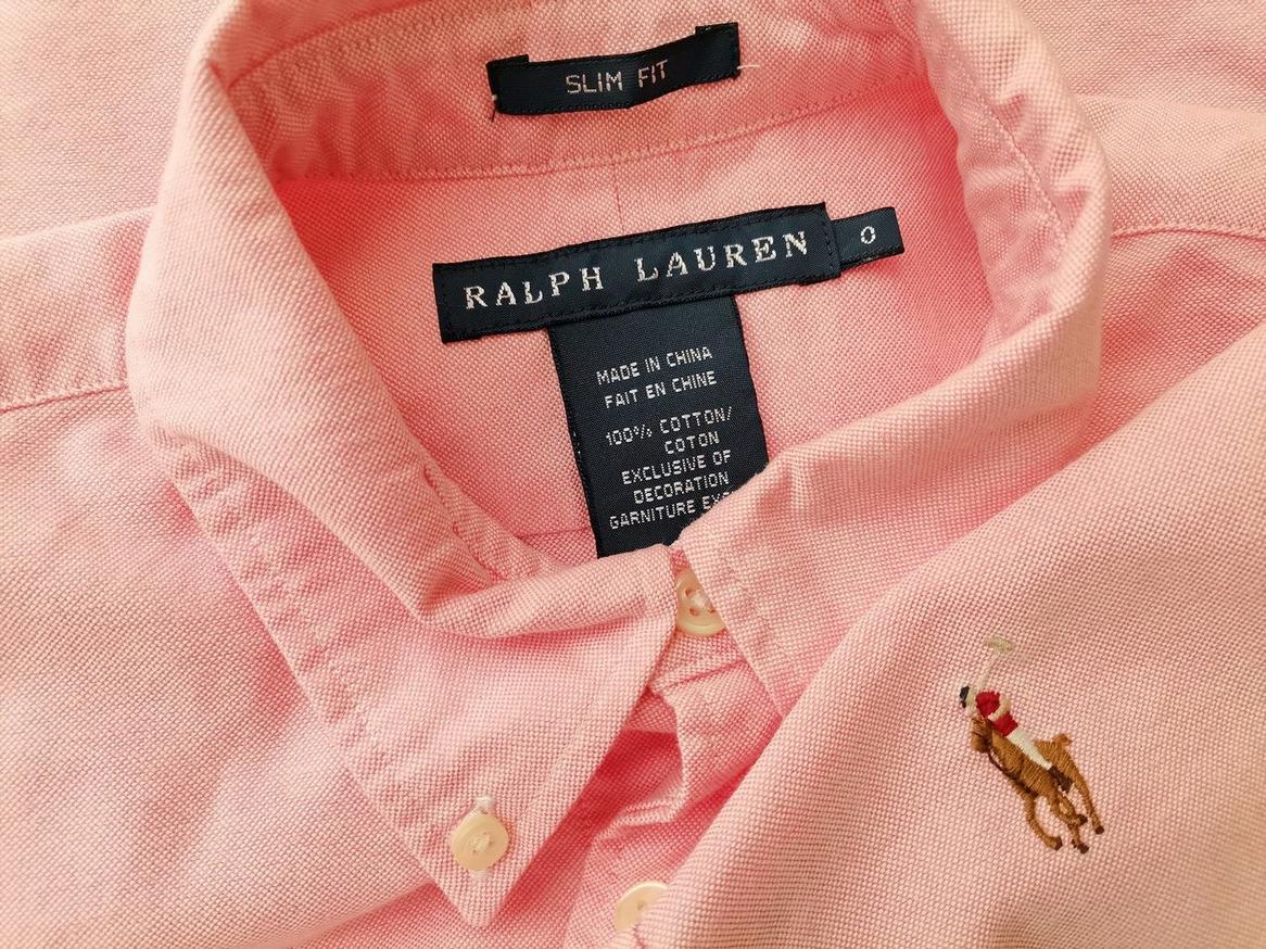 Ralph Lauren Stl 0 (34) Färg Rosa Krage Knäppt Skjort Blus Långärmad Material Bomull 100%