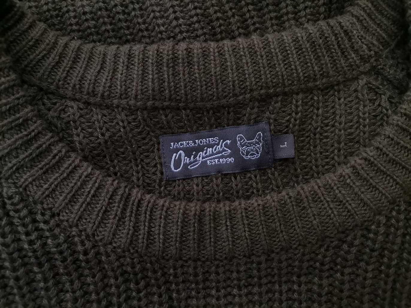 Jack & jones Stl L Färg Khaki Herr Tröja Långärmad Material Bomull