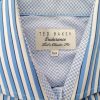 Ted Baker Stl 15,5 (38) Färg Blå Ränder Krage Knäppt Skjort Blus Långärmad Material Bomull 100%