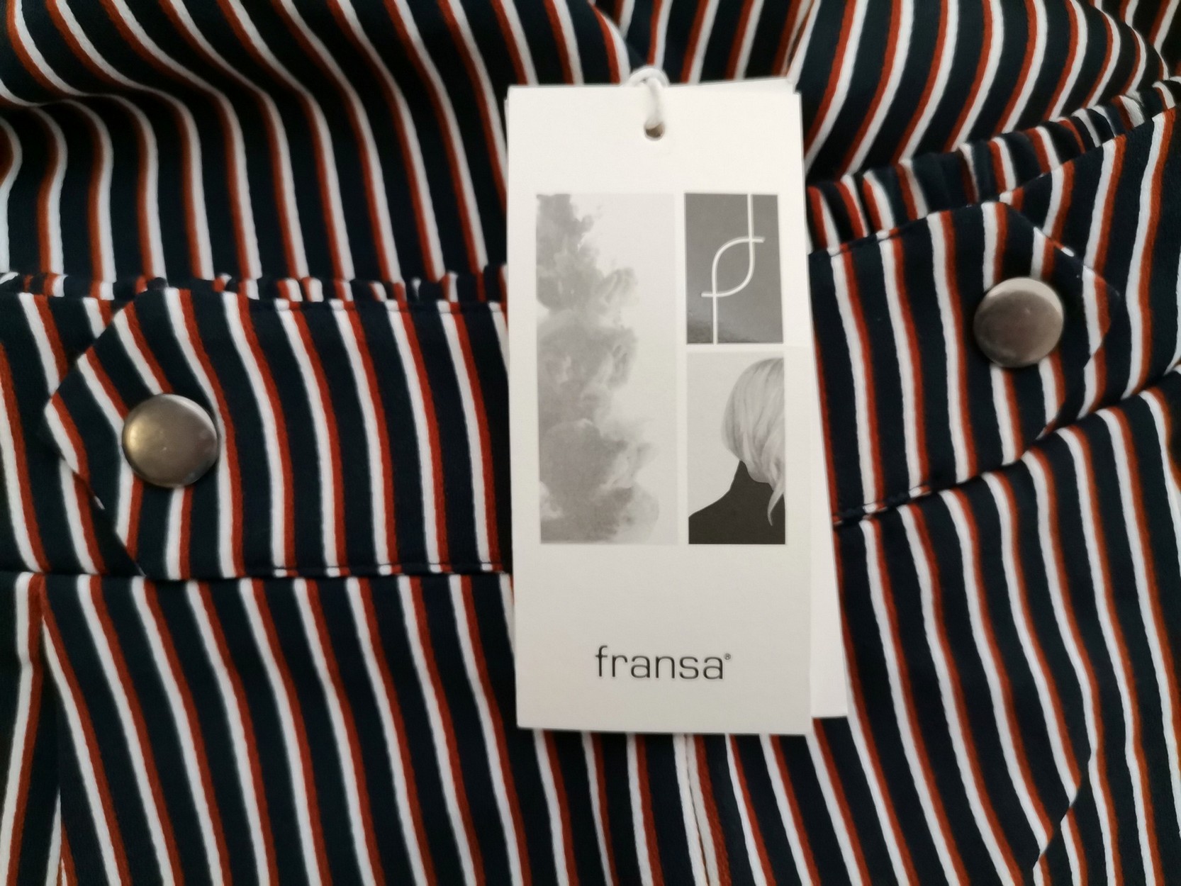 Fransa Stl 36 Färg Marinblå Ränder Eleganta Byxor