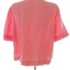 Flash Stl M Färg Rosa Rund urringning Blus Kortärmad Material Lin 100%