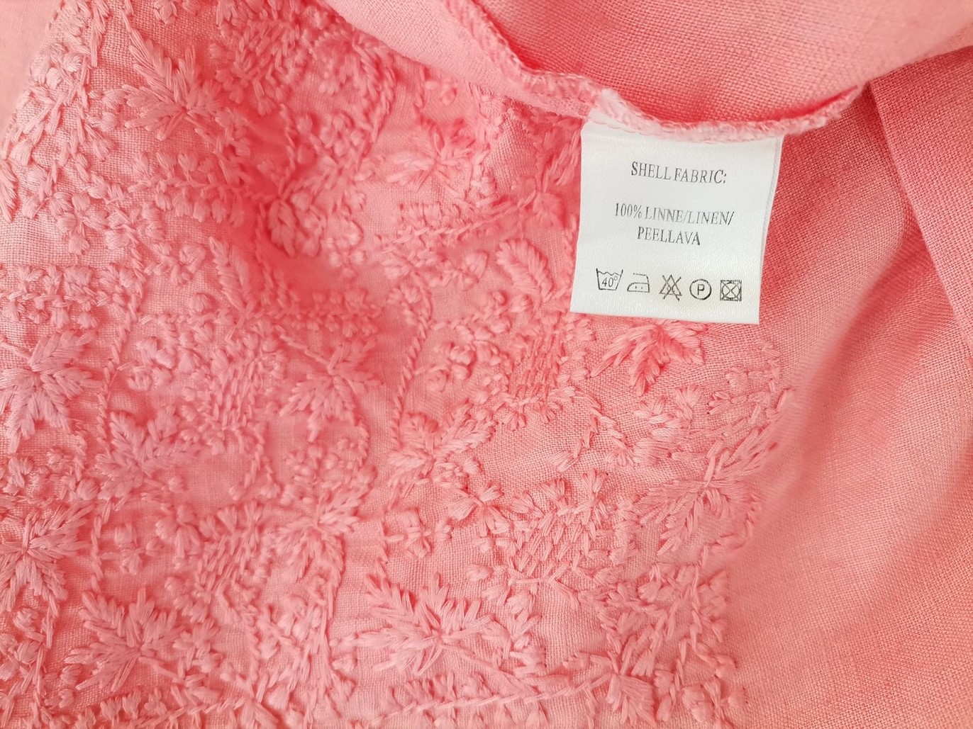 Flash Stl M Färg Rosa Rund urringning Blus Kortärmad Material Lin 100%