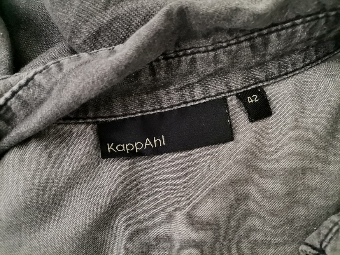 Kappahl Stl 42 Färg Grå Krage Knäppt Tunika Blus ärm 3/4 Material Bomull 100%