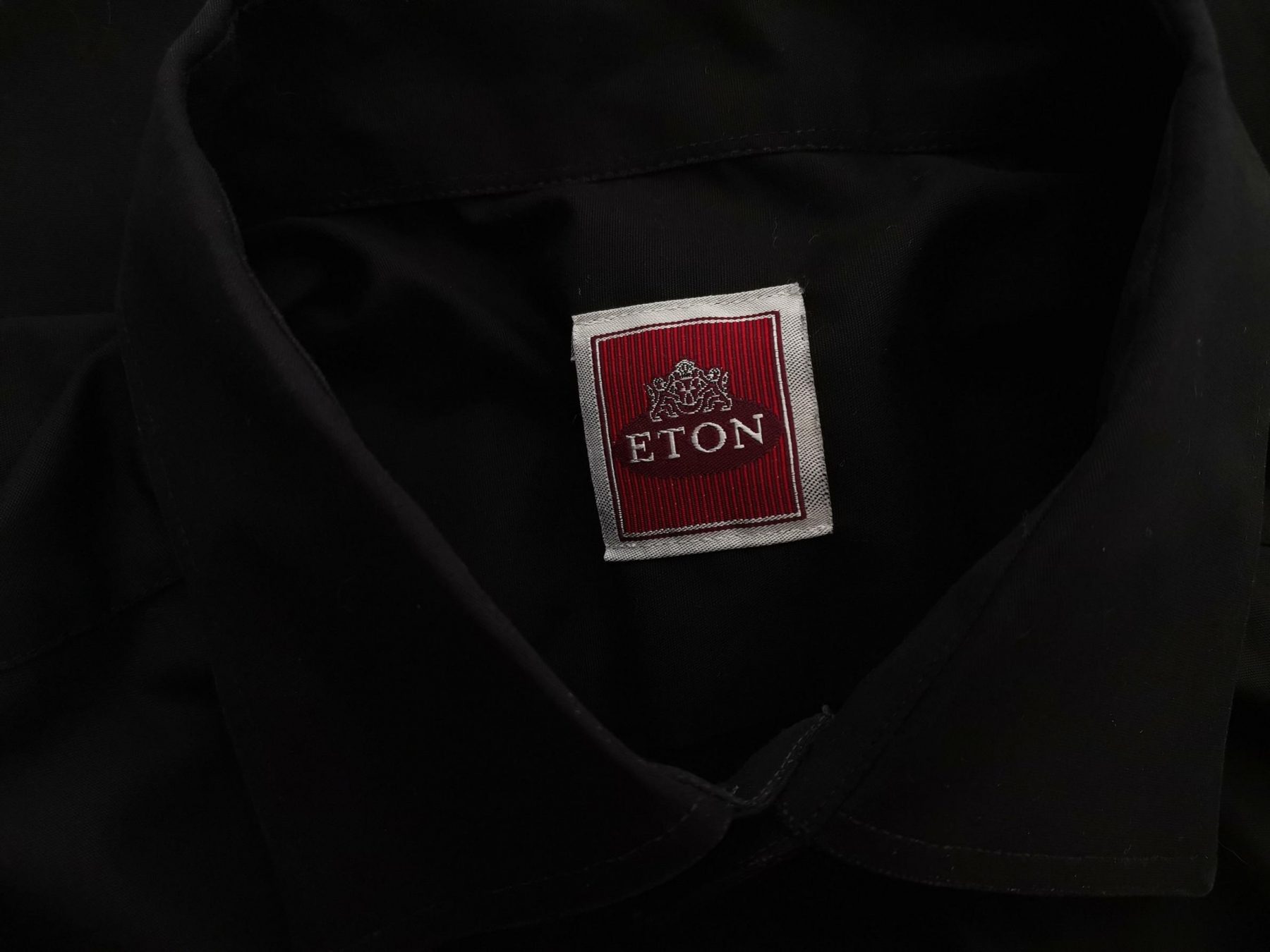 Eton Stl L Färg Svart Krage Herr Skjorta, elegant Långärmad