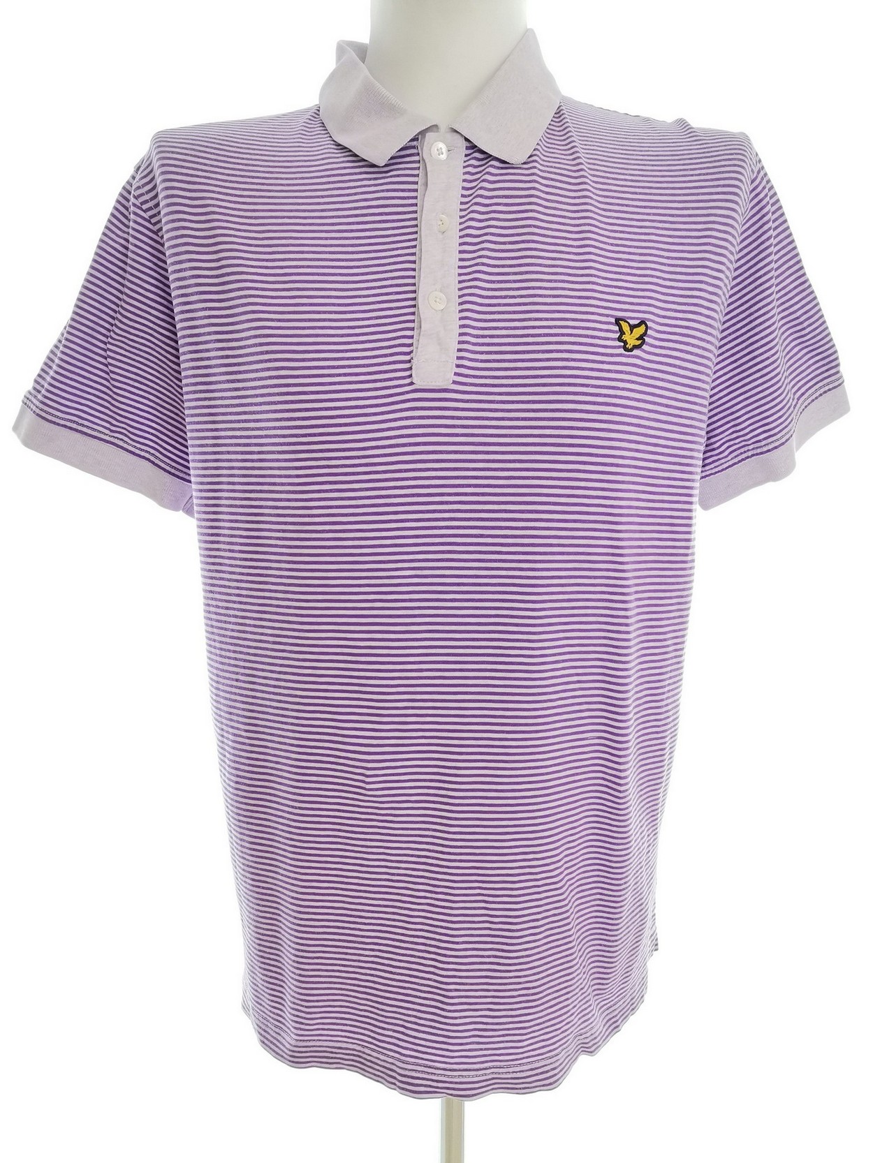 Lyle & Scott Stl XXL Färg Lila Ränder Krage Herr Polo Kortärmad Material Bomull 100%