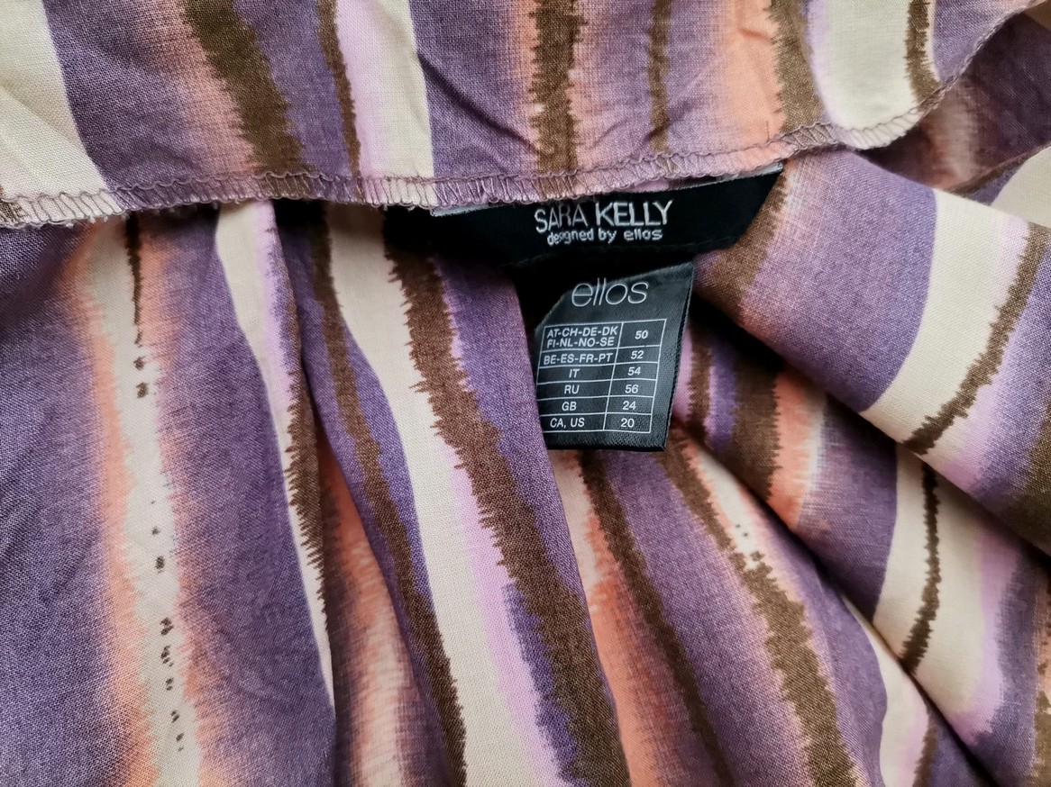 SARA KELLY Stl 50 Färg Lila Ränder U-ringning Tunika blus ärm 3/4 Material Viskos 100%