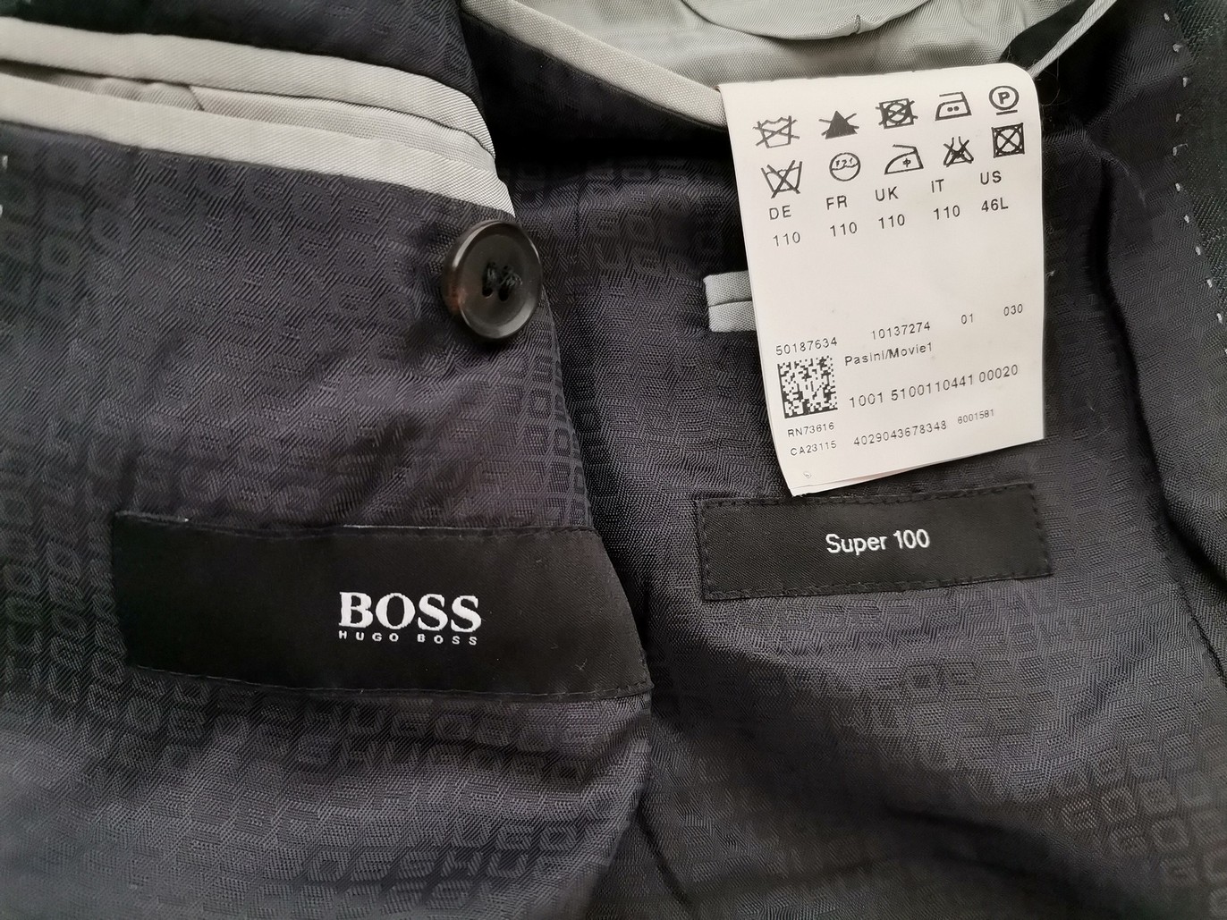 Hugo Boss Stl XL Färg Grå Rutigt Herr Kavaj Långärmad Material Jungfrulig ull