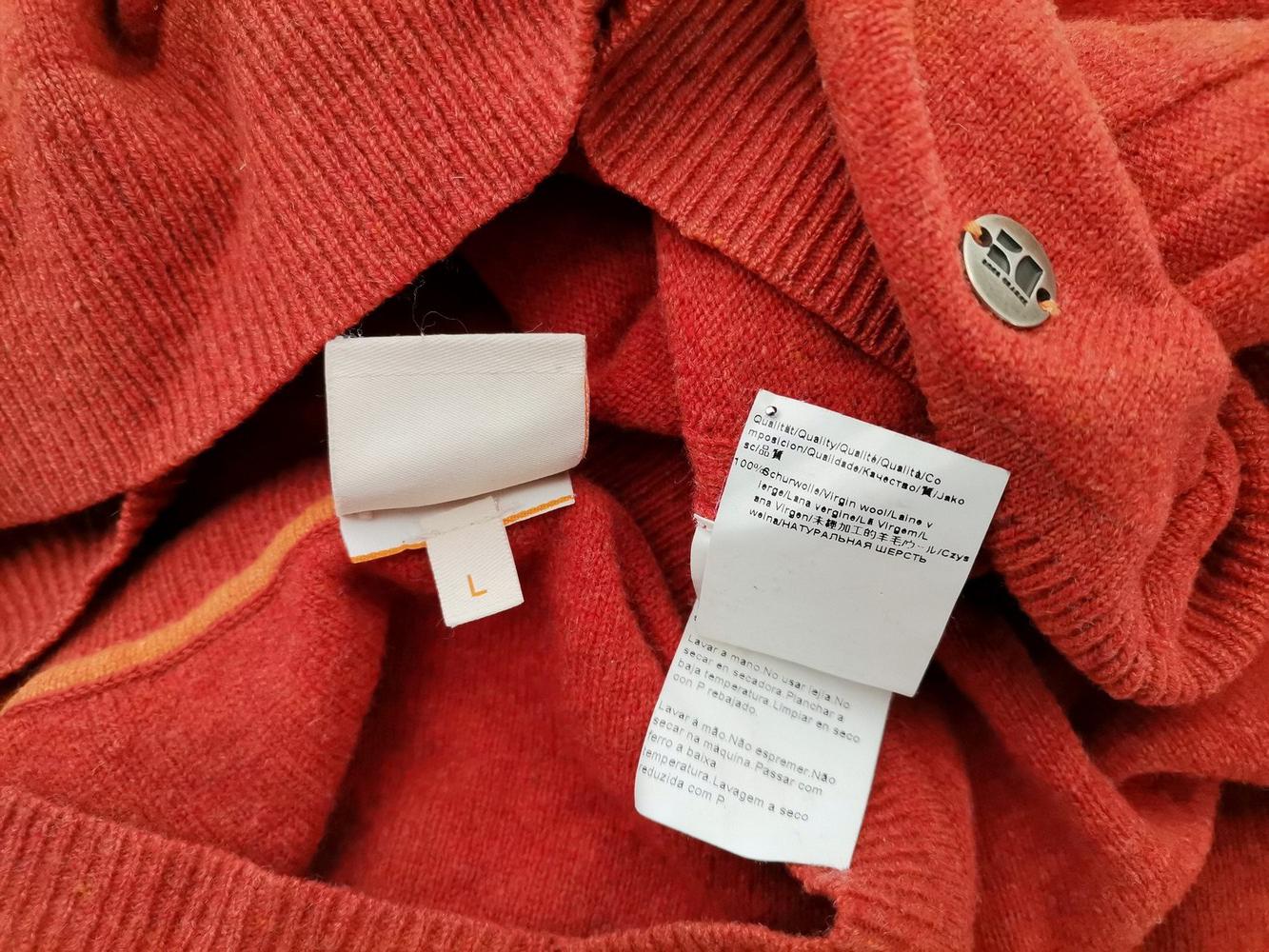 Hugo Boss Orange Stl L Färg Orange Herr Tröja Långärmad Material Jungfrulig ull